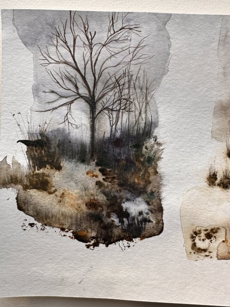 Immagine aggiuntiva 2: Espressionismo Paesaggio Pittura "A10", pittore Noumenona acquerello carta 