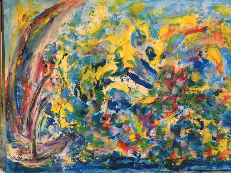 Additional view 4: Abstract Marine Art Painting Wild Sailing: A Journey in Color by painter Linda Naili acrylic paper 