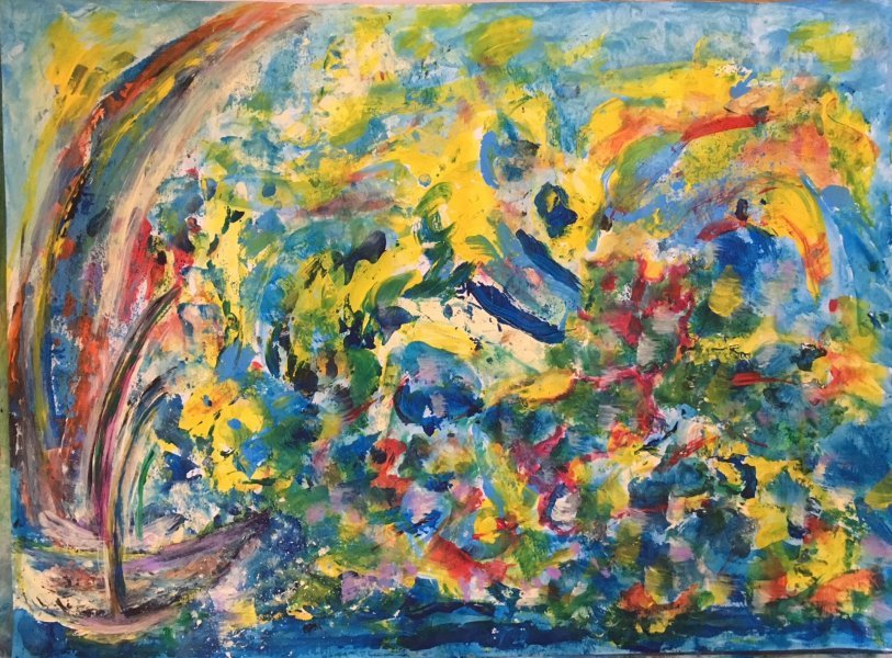 Additional view 5: Abstract Marine Art Painting Wild Sailing: A Journey in Color by painter Linda Naili acrylic paper 