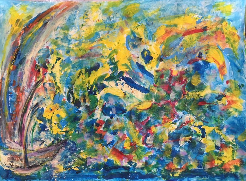 Additional view 6: Abstract Marine Art Painting Wild Sailing: A Journey in Color by painter Linda Naili acrylic paper 