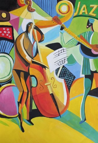 Painting "Musical abstraction" by painter Katerina Romanyuk gouache paper at Jose Art Gallery