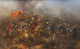 Peinture "Bataille de Khotyn, 1621", peintre Andrey Serebryakov huile toile à la Jose Art Gallery