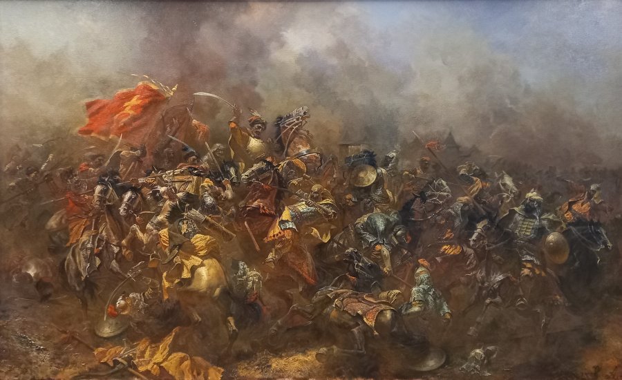 Realizm Historyczny Malarstwo "Bitwa pod Chocimiem, 1621 r" malarz Andrey Serebryakov olej płótno 