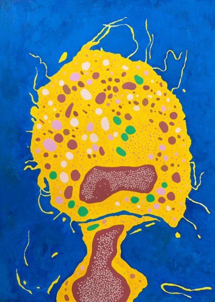 Minimalisme Intérieur Peinture "Life form 2" peintre Gleb Skubachevsky acrylique papier 