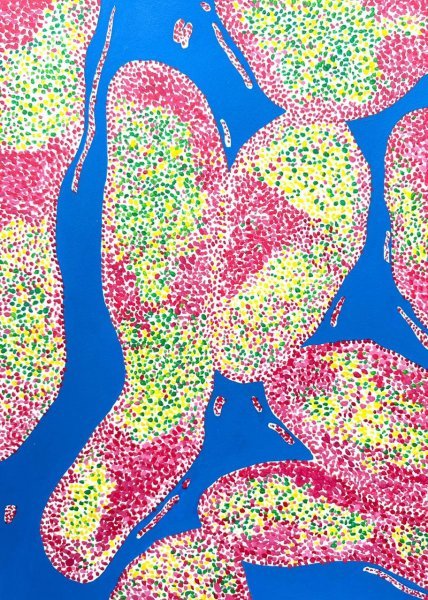 Minimalisme Intérieur Peinture "Life form 4" peintre Gleb Skubachevsky acrylique papier 