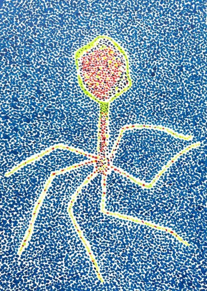 Minimalisme Intérieur Peinture "Life form 5" peintre Gleb Skubachevsky acrylique papier 