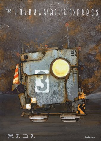 Painting "R2D2" by painter Dmitriy Zazimko acrylic canvas at Jose Art Gallery