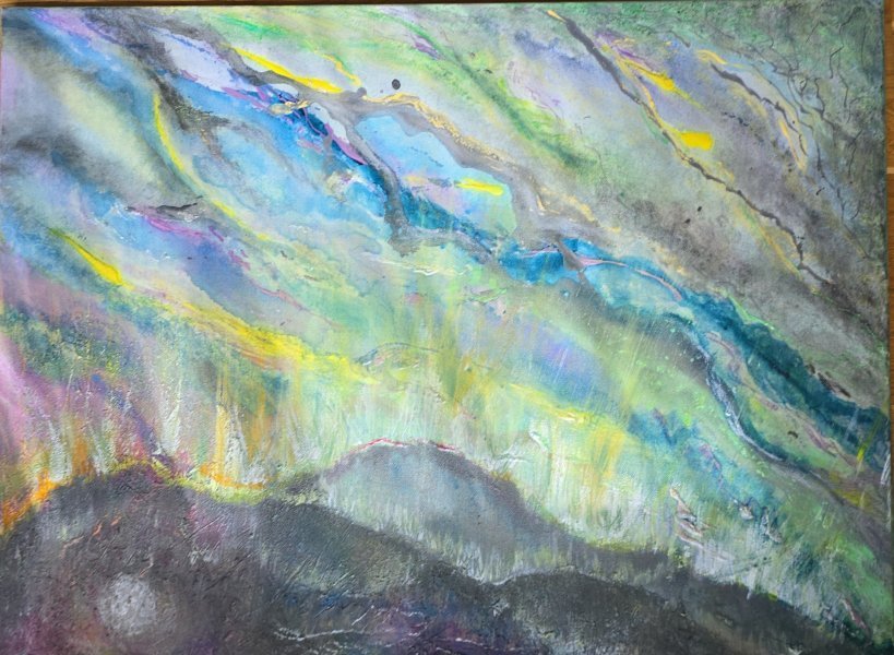 Additional view 5: Abstract Interior Painting Northern lights by painter Orhidea acrylic canvas 