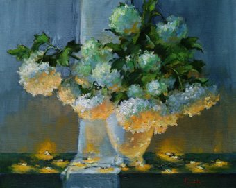 Pintura "Luz a través de los pétalos", pintor Svitlana Komarova óleo lienzo en Jose Art Gallery