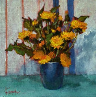 Pintura "Dientes de león", pintor Svitlana Komarova óleo lienzo en Jose Art Gallery