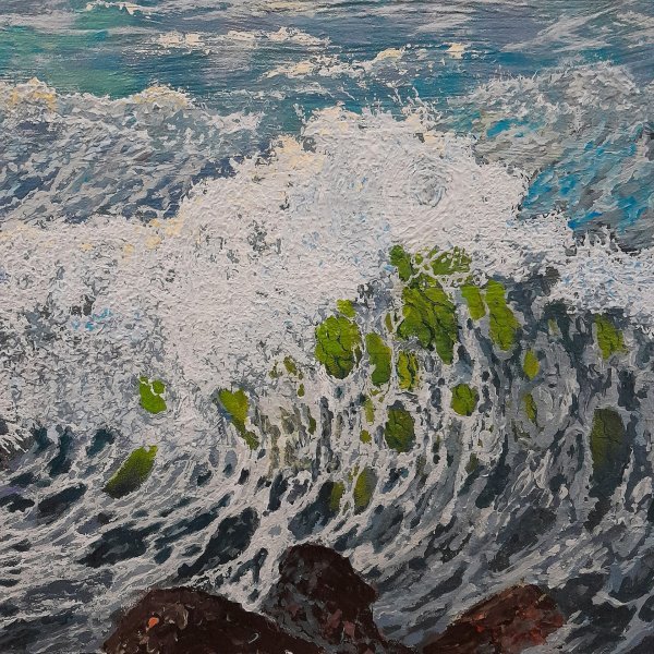 Additional view 1: Post-Impressionism Marine Art Painting Bermuda breeze by painter Anton Zapotochny(Dovzhenko) acrylic canvas 