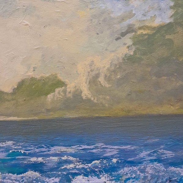 Additional view 2: Post-Impressionism Marine Art Painting Bermuda breeze by painter Anton Zapotochny(Dovzhenko) acrylic canvas 