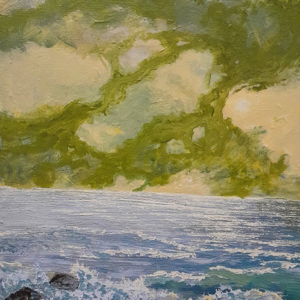 Additional view 4: Post-Impressionism Marine Art Painting Bermuda breeze by painter Anton Zapotochny(Dovzhenko) acrylic canvas 