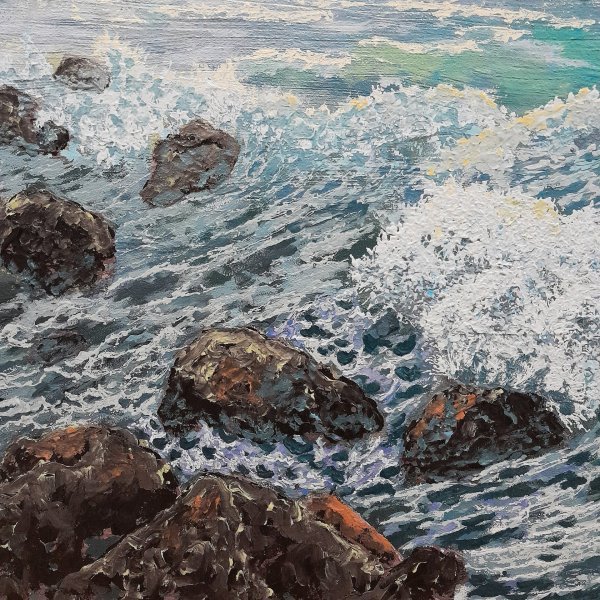 Additional view 5: Post-Impressionism Marine Art Painting Bermuda breeze by painter Anton Zapotochny(Dovzhenko) acrylic canvas 