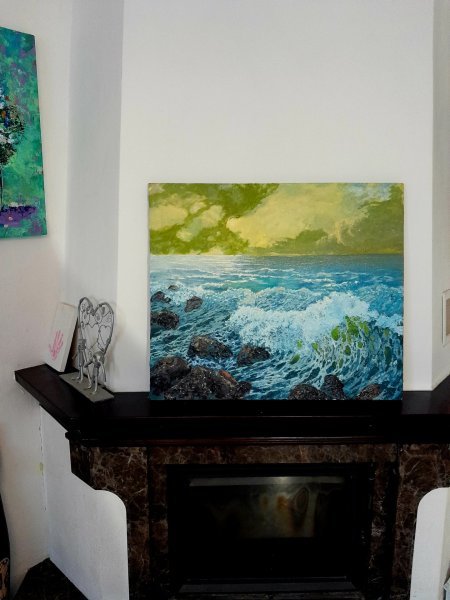 Additional view 7: Post-Impressionism Marine Art Painting Bermuda breeze by painter Anton Zapotochny(Dovzhenko) acrylic canvas 