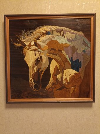 Живопись "Голова лошади", живописец олег александров смешанная техника дерево в Jose Art Gallery