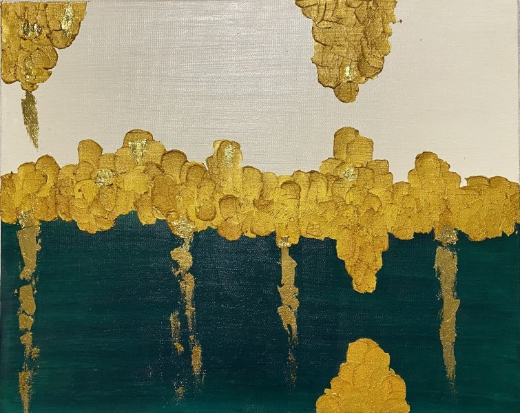 Abstract Interior Painting Wealth by painter Yuliya Arendar oil canvas 