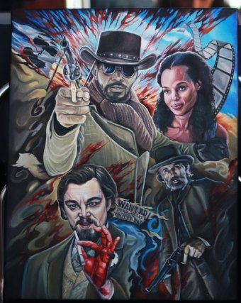 Painting "Django Unchained" by painter Ingitattoo oil canvas at Jose Art Gallery