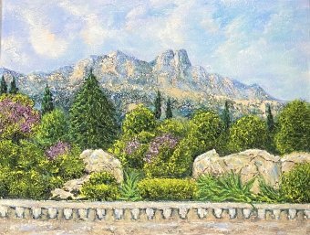 Painting "Abode of the Winds" by painter Olena Fishbeyn acrylic canvas at Jose Art Gallery