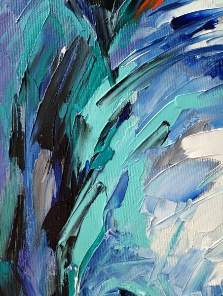 Blue Rhinoceros Power Oil Painting Painting by Anastasia Kozorez