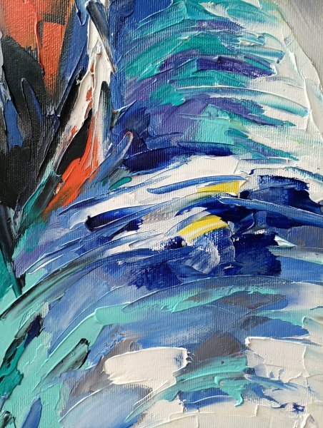 Blue Rhinoceros Power Oil Painting Painting by Anastasia Kozorez