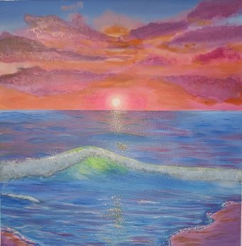 Painting "Light of the surf" by painter Nataliia Sarbasova acrylic canvas at Jose Art Gallery