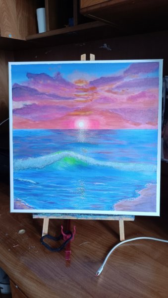 Additional view 3: Impressionism Marine Art Painting Light of the surf by painter Nataliia Sarbasova acrylic canvas 
