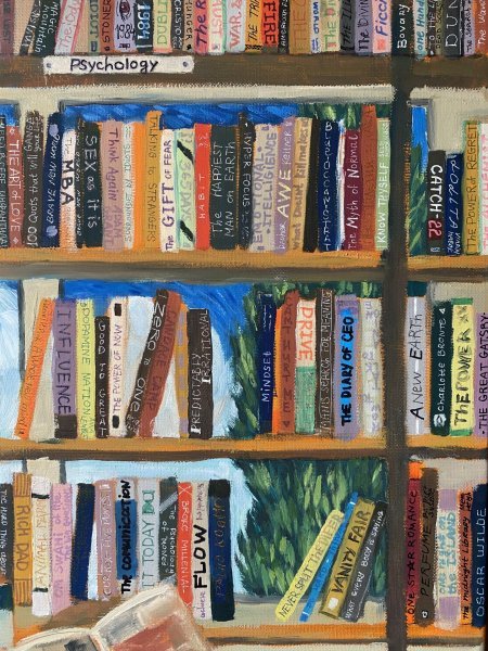 The Library Painting by Inna Kalina - Jose Art Gallery