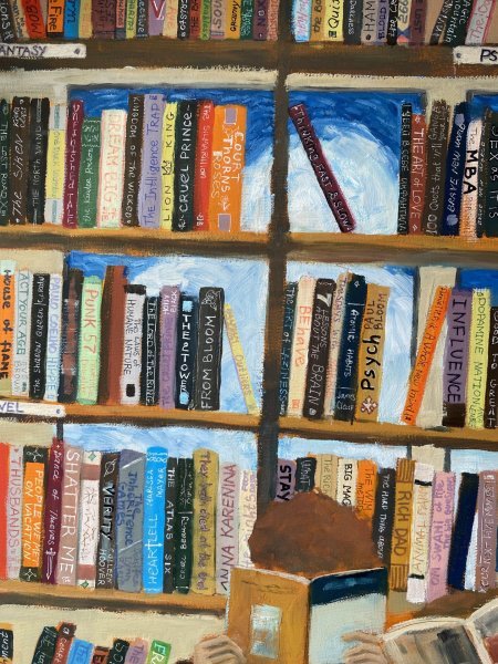 The Library Painting by Inna Kalina - Jose Art Gallery