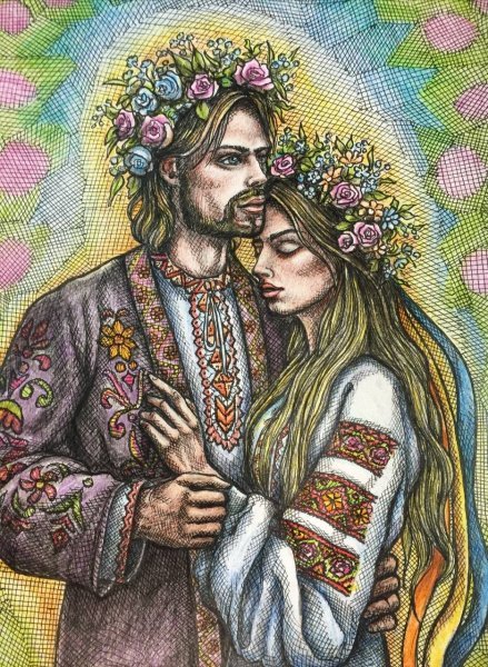 Zusätzliches Bild 1: Schöne Kunst Porträt Graphik "Liebe: Zeichnen auf Papier", illustrator NatalyArt Gravüre Papier 