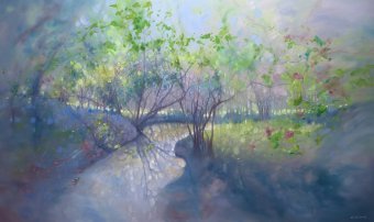 Pittura "Beltane", pittore Gill Bustamante olio tela alla Jose Art Gallery