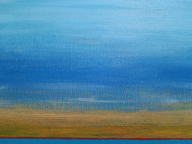 Additional view 1: Abstract Marine Art Painting Horizon memory. by painter Julia Solarte acrylic canvas 