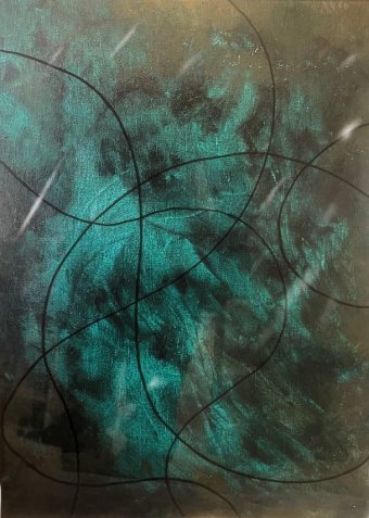Painting "Veil of Resistance" by painter liofrope acrylic canvas at Jose Art Gallery