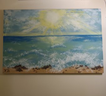 Painting "Greece is mine" by painter Sayna acrylic canvas at Jose Art Gallery