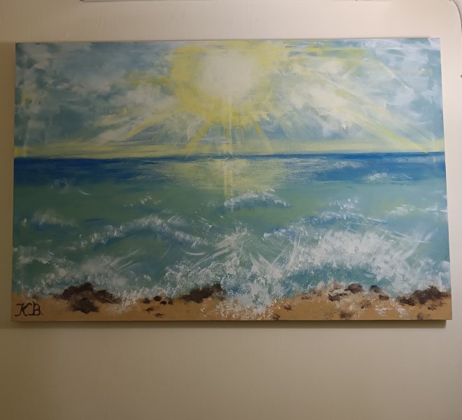 Realism Marine Art Painting Greece is mine by painter Sayna acrylic canvas 