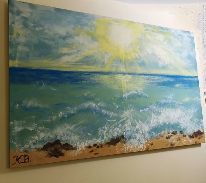 Additional view 1: Realism Marine Art Painting Greece is mine by painter Sayna acrylic canvas 