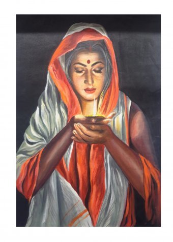 Diwali Glow Woman Portrait