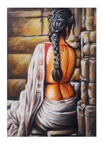 Beautiful Indian Woman Painted with Elegance