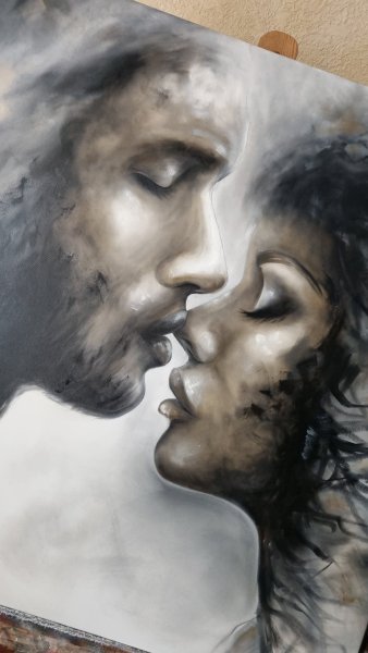 Imagen adicional 4: Abstraccionismo Retrato Pintura "Siempre a tu lado.. 100x90", pintor Natalya Bazilyuk óleo lienzo 