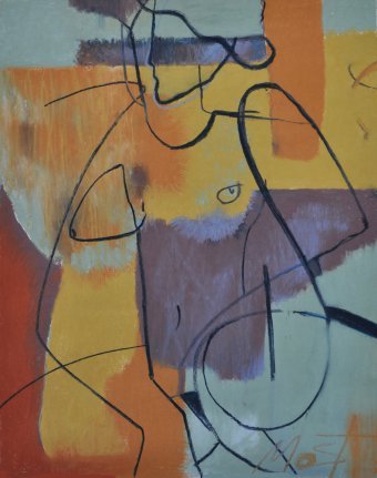 Graphik "Alba", illustrator Daria Most Pastell Papier in der Jose Art Gallery