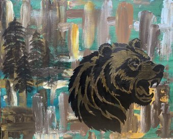 Painting "Courage" by painter Yuliya Arendar acrylic canvas at Jose Art Gallery