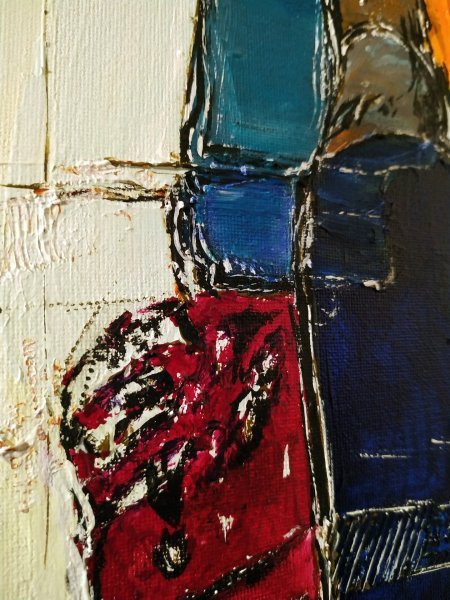 Additional view 4: Expressionism Portrait Painting Haiku of Her Profile by painter Alexander Aksyonov acrylic canvas 