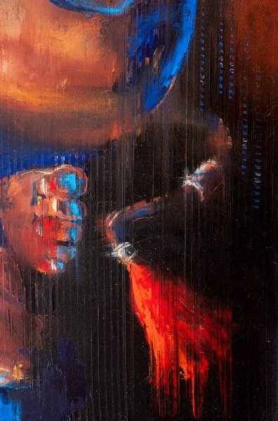 Additional view 4: Surrealism Mythological Painting Minotaur's last love #4 by painter Anna Ravliuc oil canvas 