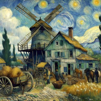 Sztuka cyfrowa "Młyn 1", artysta cyfrowy maxut w Jose Art Gallery