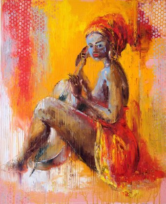 Painting "New Melody" by painter Anna Ravliuc oil canvas at Jose Art Gallery
