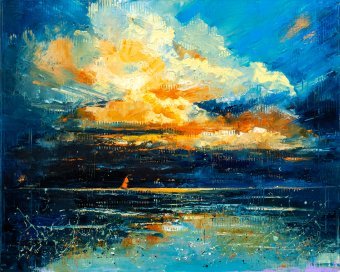 Painting "Dialogue with the sky" by painter Anna Ravliuc oil canvas at Jose Art Gallery
