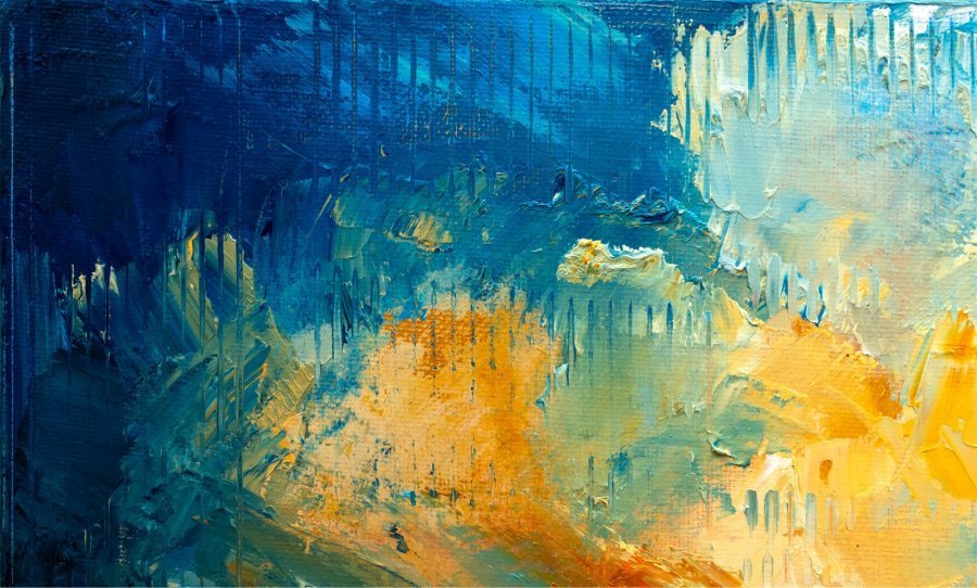 Additional view 2: Abstract Marine Art Painting Dialogue with the sky by painter Anna Ravliuc oil canvas 