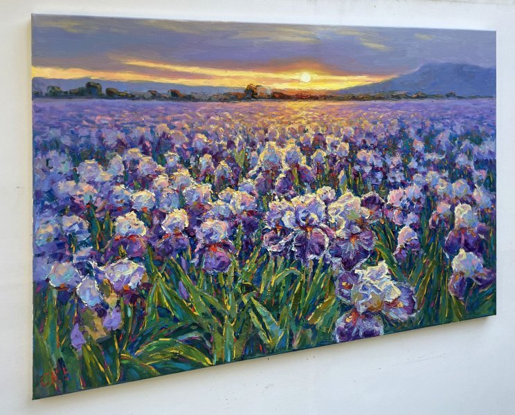 Dodatkowy obraz 1: Impresjonizm Martwa natura Malarstwo "Pole kwiatów", malarz Yevgeny Chernyakovsky olej płótno 