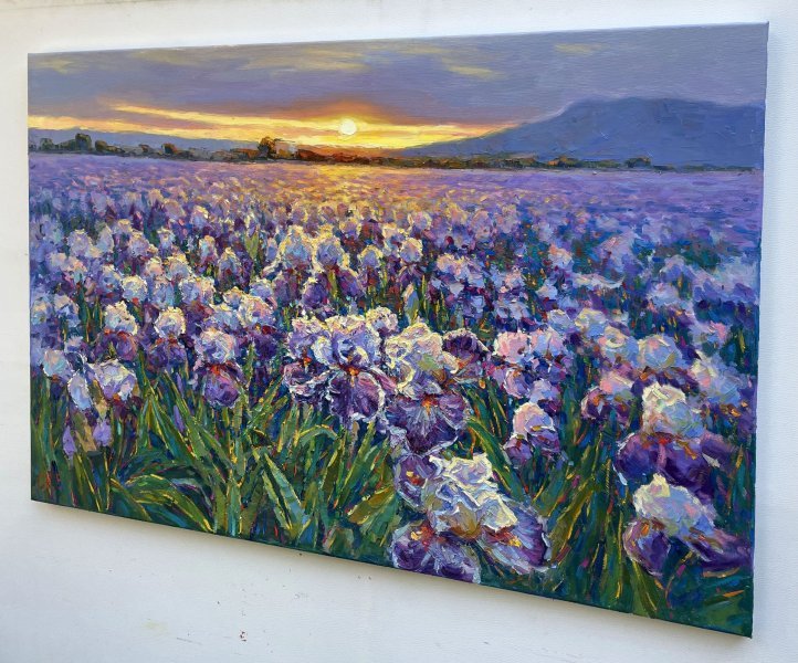 Dodatkowy obraz 2: Impresjonizm Martwa natura Malarstwo "Pole kwiatów", malarz Yevgeny Chernyakovsky olej płótno 