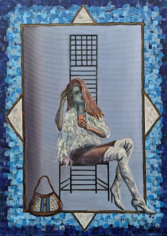 Живопись "Selfie: Женщина во Времени и Пространстве", живописец Lena Kolambet масло холст в Jose Art Gallery